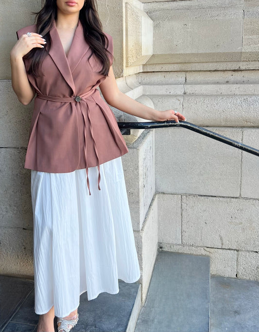 VESTE SANS MANCHE AMAYA TERRACOTTA